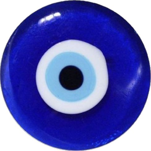 a blue and white eyeball with black center