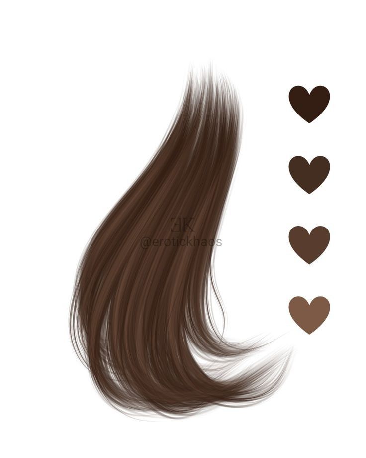 the hair color is brown and has three hearts on it, as well as two different shades