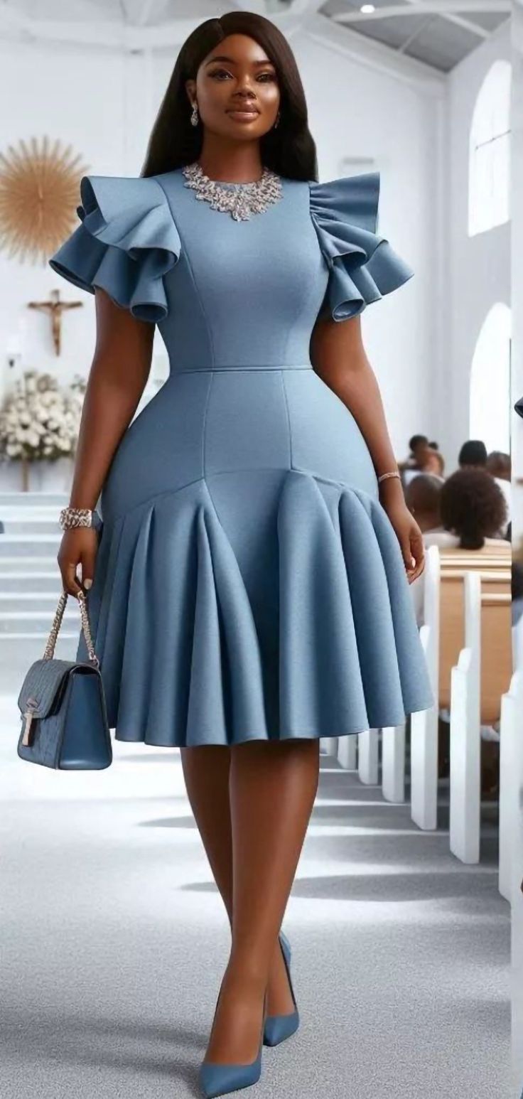 Credit: Vogue Secrets African Design Dresses Classy Wedding, Official Wear For Ladies Classy, Dress For Date Night Classy, Kitchen Party Dresses African, African Design Dresses Classy, African Dresses For Women Church, Vogue Secrets, Church Dresses For Women Classy Chic, Ankara Dress Styles For Church