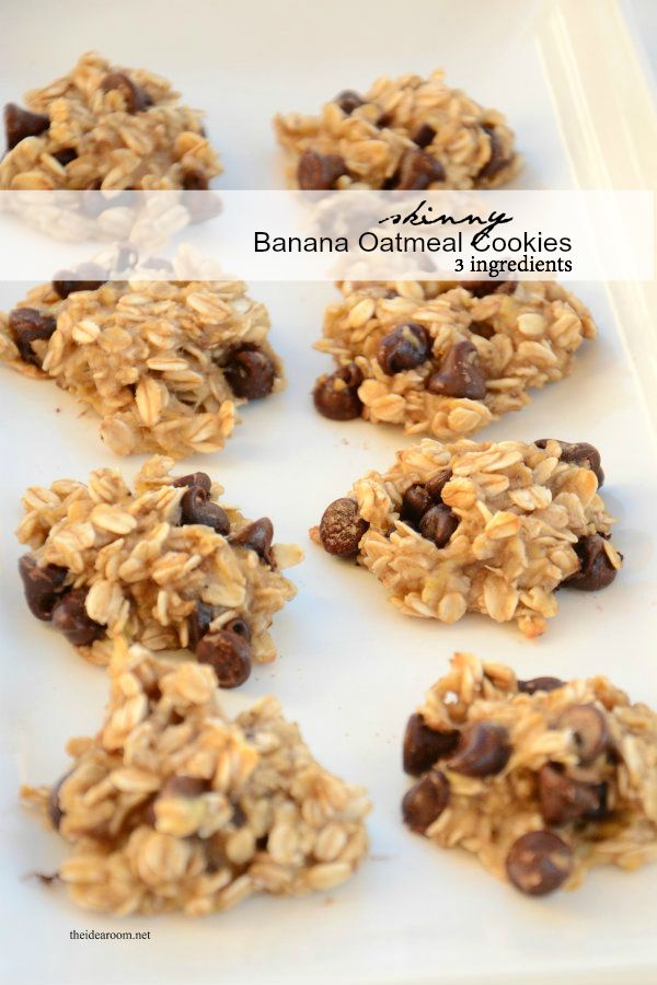 banana oatmeal cookies on a plate with chocolate chips and granola in the middle