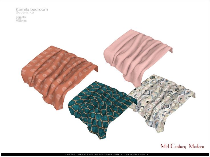 four different types of blankets are shown together