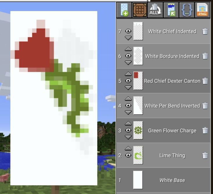 an image of a red flower in minecraft with the text white rose on it