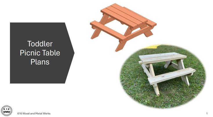 a picnic table with the words todder picnic table plans on it and an image of a picnic table