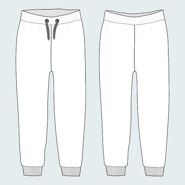 Sweatpants technical fashion flat sketch... | Premium Vector #Freepik #vector #sweatpants #fleece #sports-wear-mockup #apparel Fashion Flat Sketch, Illustration Template, Flat Sketches, Pajama Pant, Fashion Flats, Premium Vector, Vector Art, Clothing Brand, Pajama Pants