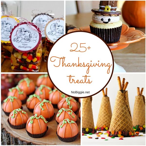 an image of thanksgiving treats with the words 25 + thanksgiving treats on it's screen