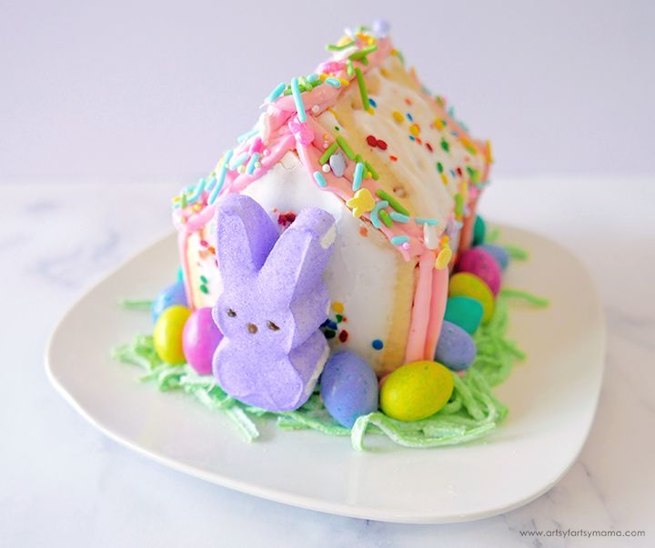 there is a cake that looks like an easter house