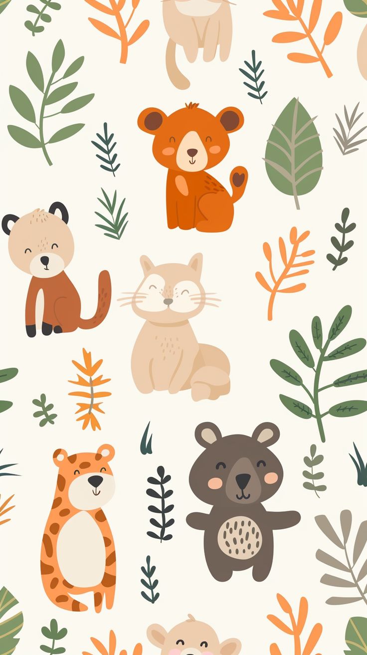 #CutePattern #AnimalCartoons #VectorGraphics #LineDiagrams #ChildrensColors #9:16AspectRatio #TheCandie Animal Cartoon Images, Cute Pattern Background, Cute Animal Cartoon, Inspirational Digital Art, Christmas Graphic Design, Wallpaper Seamless, Animals Cartoon, Graphic Design Cards, Christmas Graphics