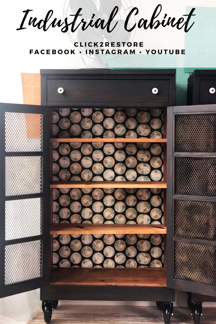 the industrial cabinet is made out of wood and has several shelves full of wooden logs