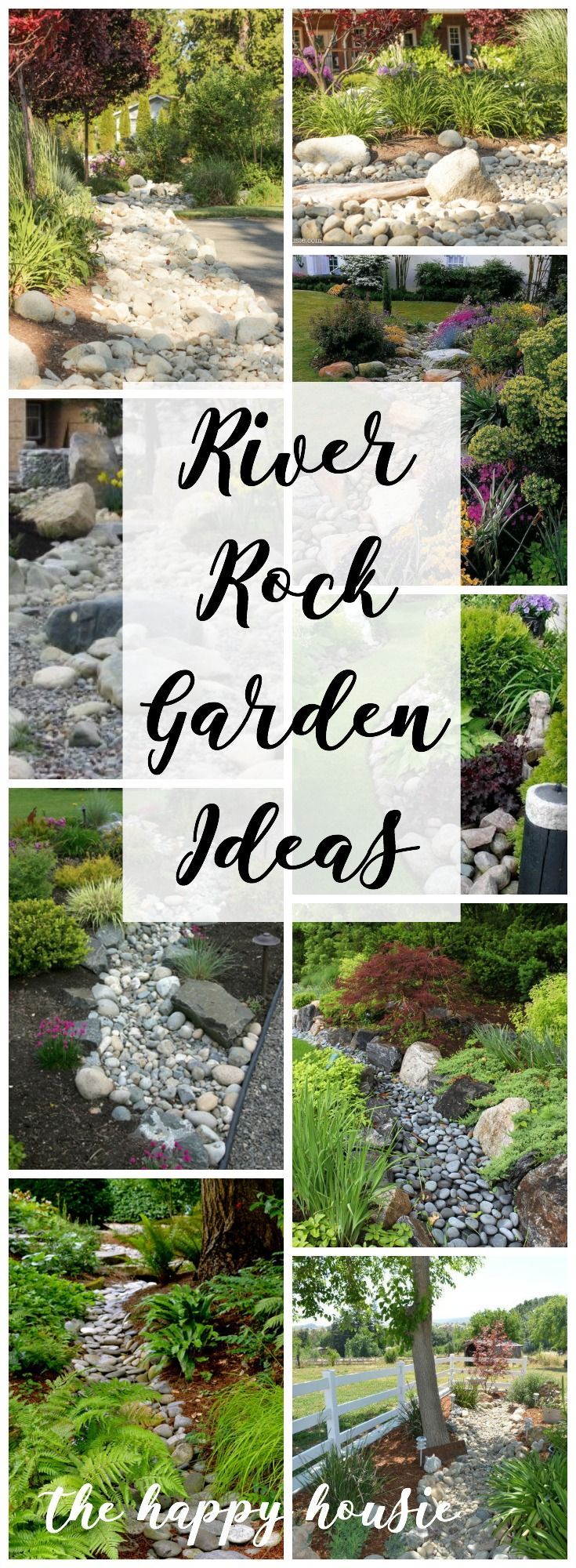 the river rock garden ideas are easy to do and great for any type of garden