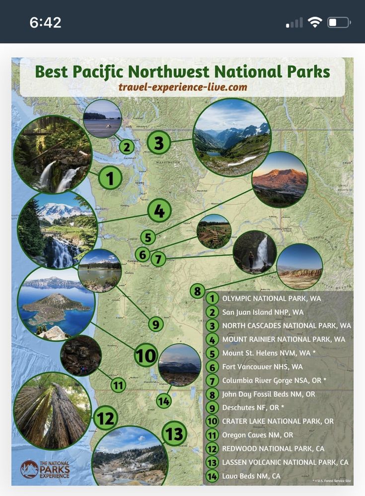 the best national parks in the united states and their location on this map is an info sheet