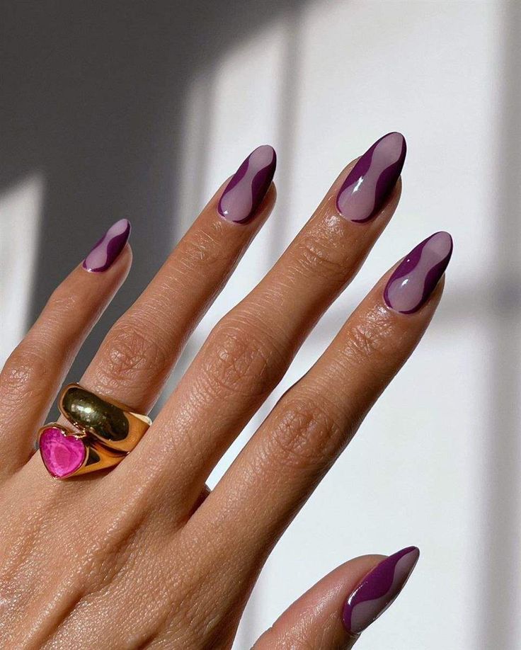 Nails Dark Purple Design, Dark Purple Nails With Design, Dark Purple Nail Designs, Dark Purple Nails, Trends Nails, Mauve Nails, Purple Nail Polish, Purple Nail Designs, Colorful Nails