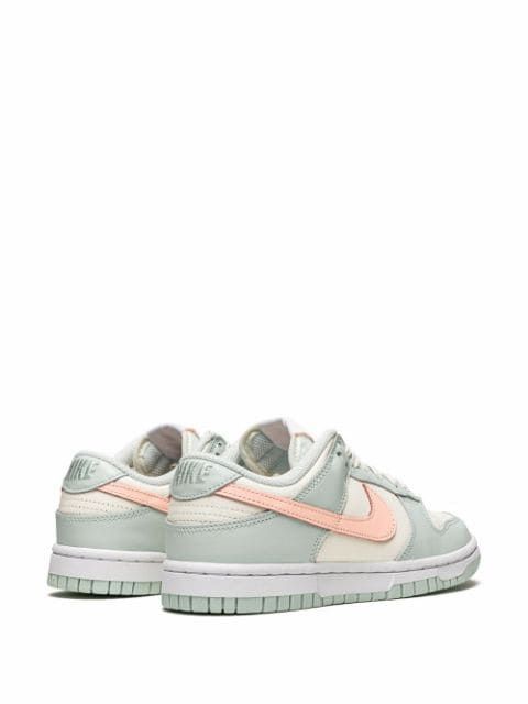 Nike Dunk Low Sneakers "Barely Green" - Farfetch Pastel Nike Lace-up Sneakers, Pastel Sneakers With Rubber Sole For Streetwear, Pastel Custom Sneakers For Streetwear, Custom Casual Pastel Sneakers, Sporty Pastel Sneakers For Streetwear, Pastel Low-top Sneakers With Rubber Sole, Pastel High-top Sneakers For Streetwear, Casual Pastel High-top Custom Sneakers, Pastel Lace-up Custom Sneakers For Streetwear