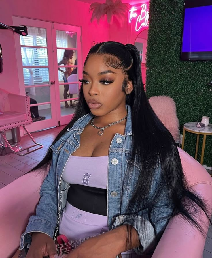 Two Ponytail Frontal Hairstyles, Frontal Styles, Dream Hairstyles, Pretty Wigs, Lace Wigs Styles, Wigs Styles, Baddie Hair, Black Hairstyles With Weave, Frontal Wig Hairstyles