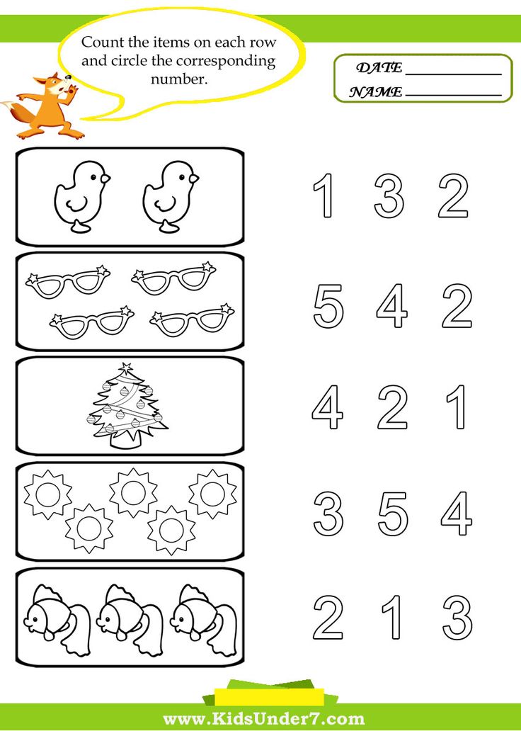 an activity sheet for children to learn how to count numbers