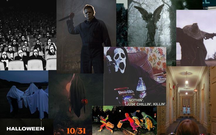 a collage of halloween movies and photos