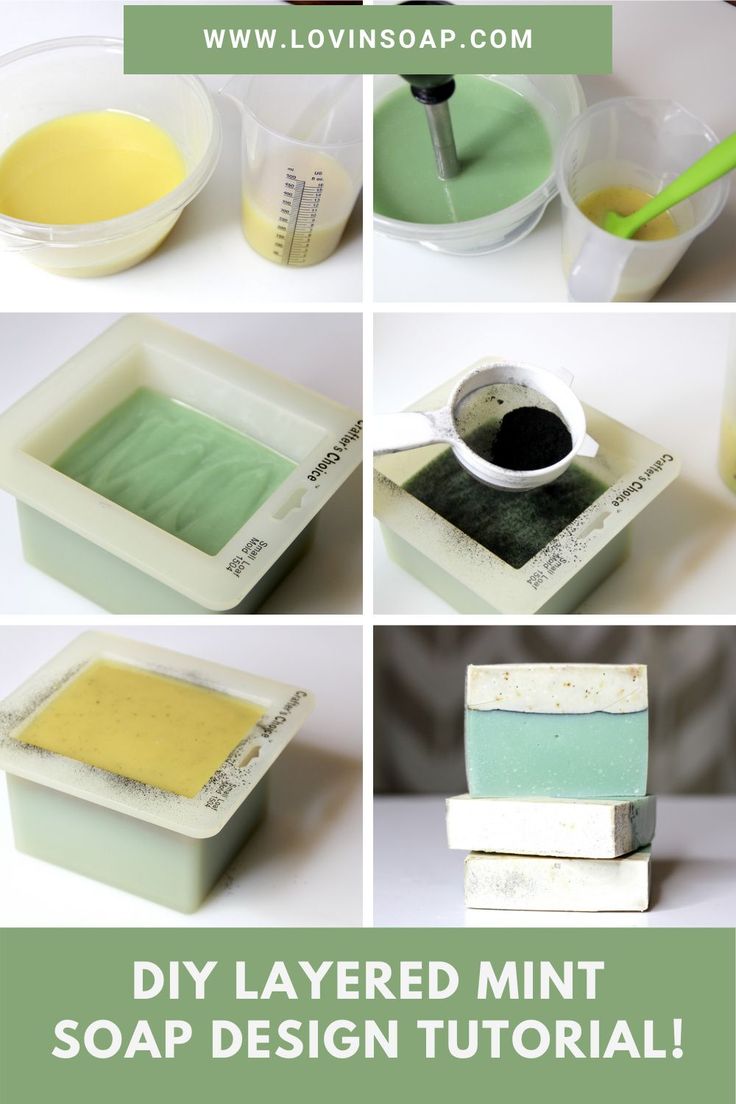 how to make diy layered mint soap recipe