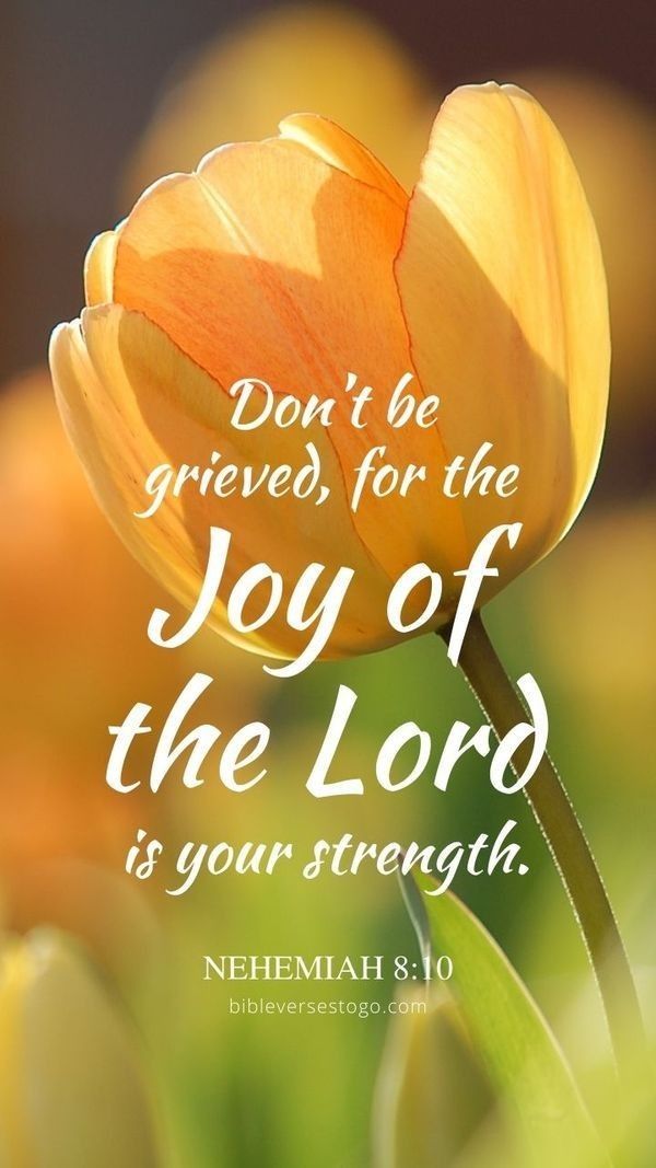 a yellow flower with the words, don't be given for the joy of the lord