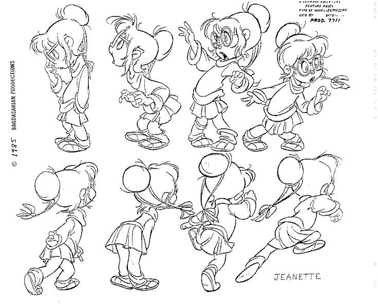 an image of cartoon character sketches