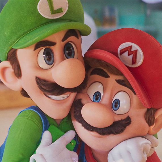 mario and luigi are hugging each other