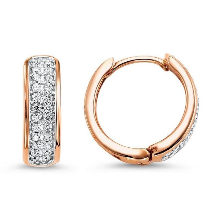 Rose gold hoop earrings with 0.16 CTW of diamonds Gold Huggies, Rose Gold Hoop Earrings, Diamond Huggies, Diamond Hoop Earrings, Jewelry Inspo, Rose Gold Diamonds, Gold Hoops, Gold Hoop, Round Brilliant Cut Diamond