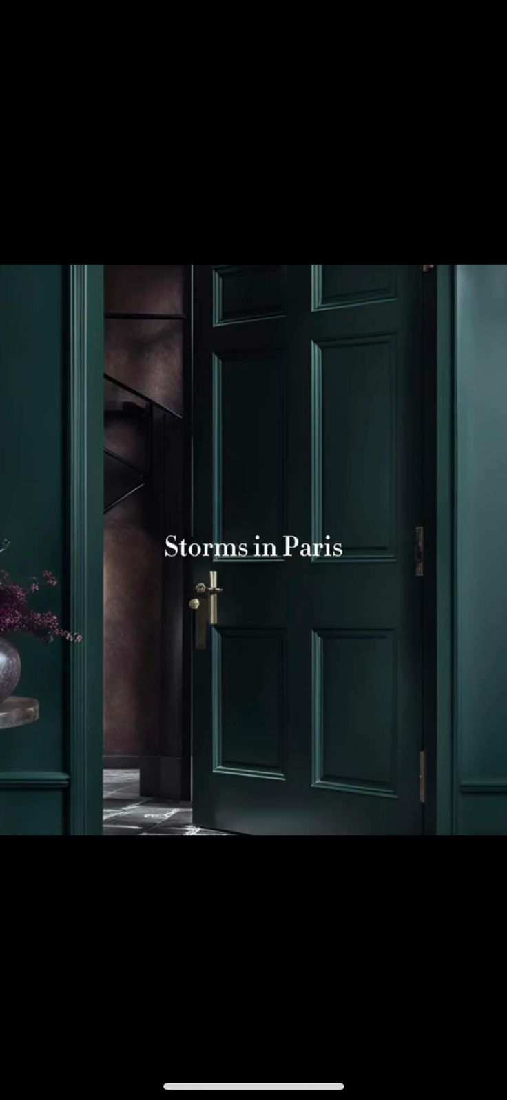 an image of a green door with the words stromus in paris on it