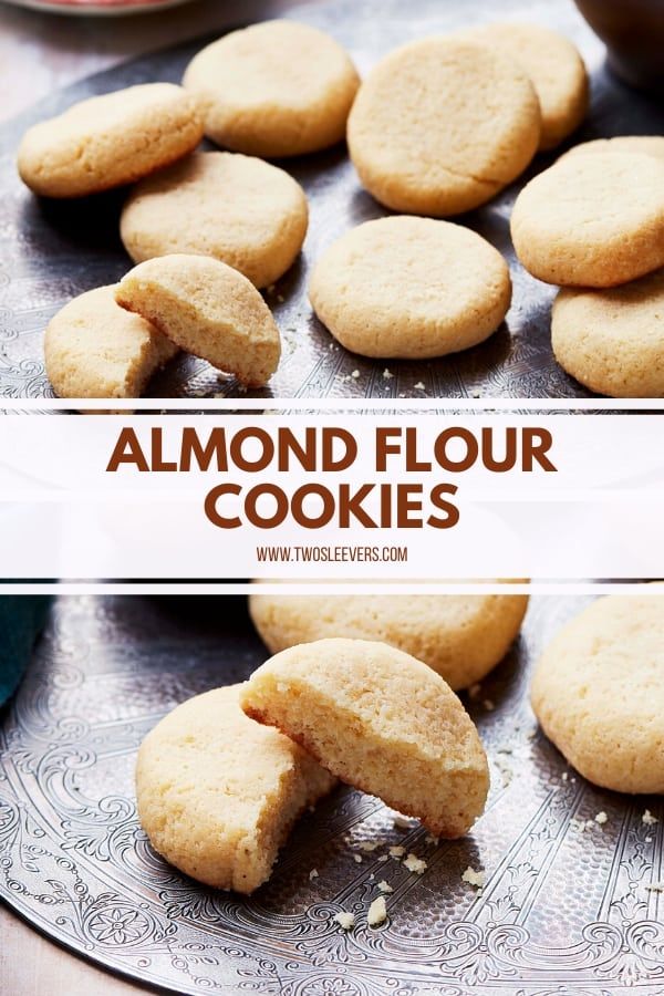 almond flour cookies on a plate with the words almond flour cookies in front of them