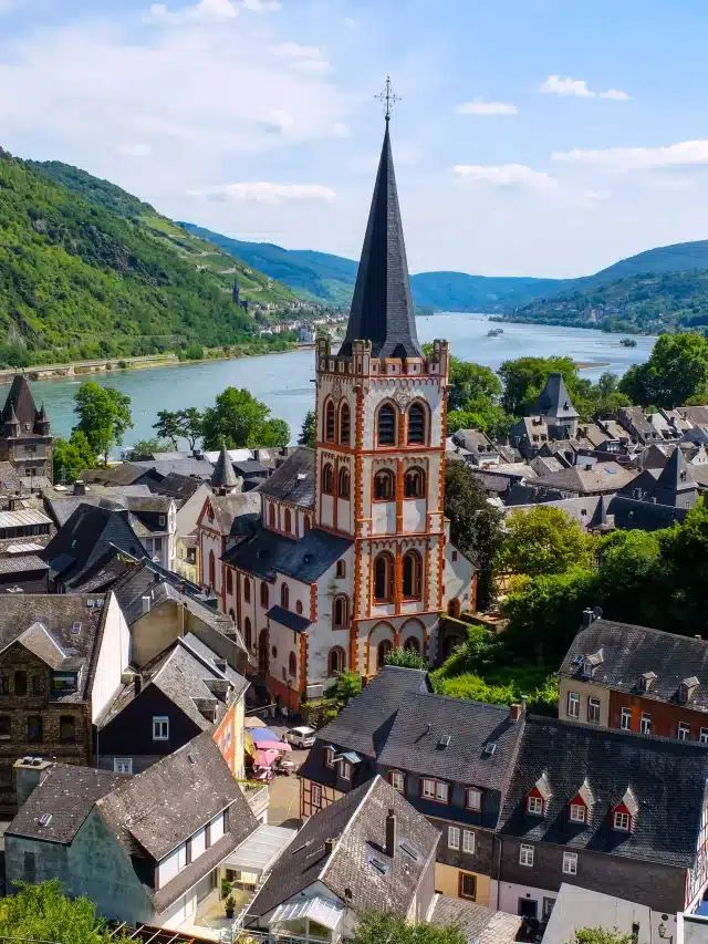 Church in Bacharach, Rhine Valley, Germany Rhine Valley, Rhine Valley Germany, Romantic Rhine Germany, Ahr Valley Germany, Rhone Valley Wine, Red River Valley, Valley Village, Beautiful Villages, Germany Travel