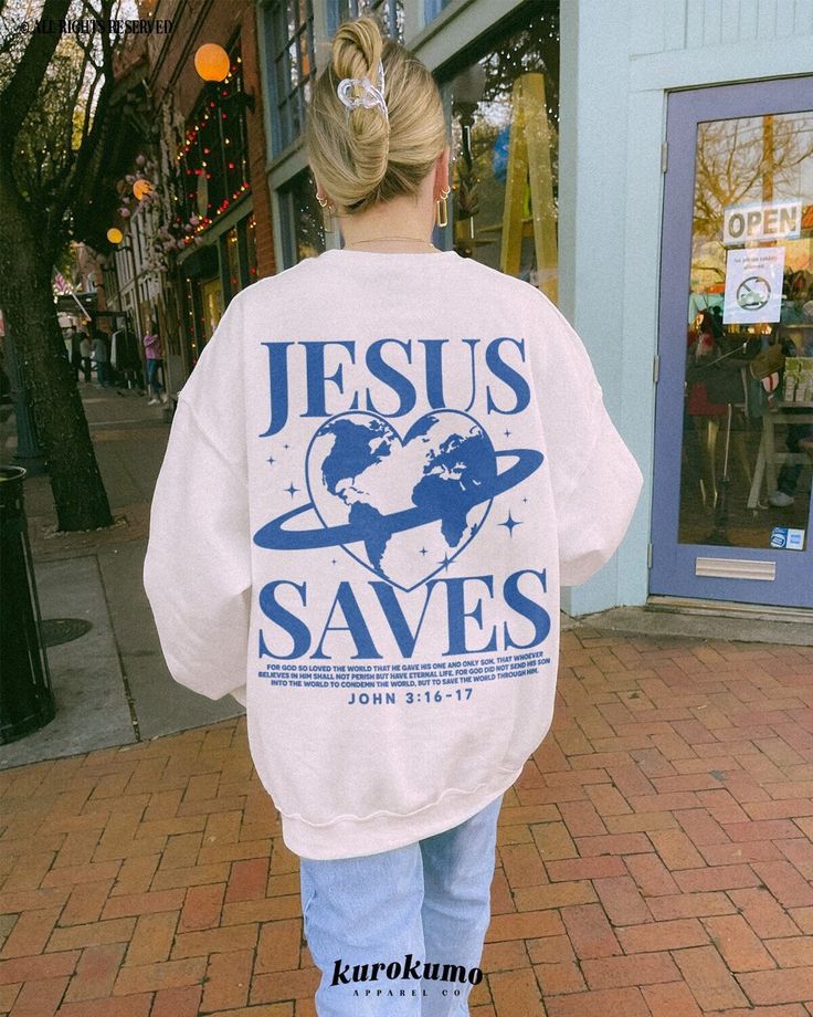 Crewneck Aesthetic, Earth Graphic, Christian Clothing Brand, Jesus Clothes, Love Bible, Thanksgiving Sweater, Christian Shirts Designs, Aesthetic Christian, Christian Streetwear