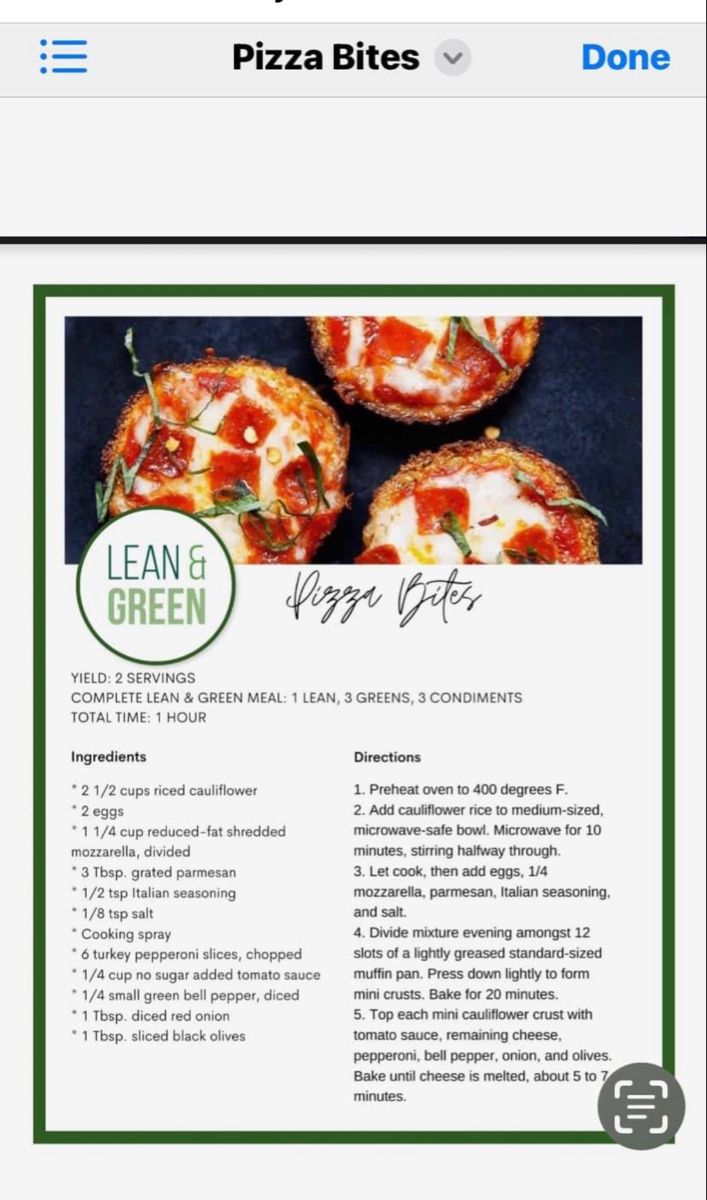 the menu for lean b's pizza bites is shown on an iphone screen, and it