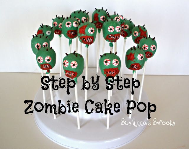 the cake pops are decorated with zombie heads