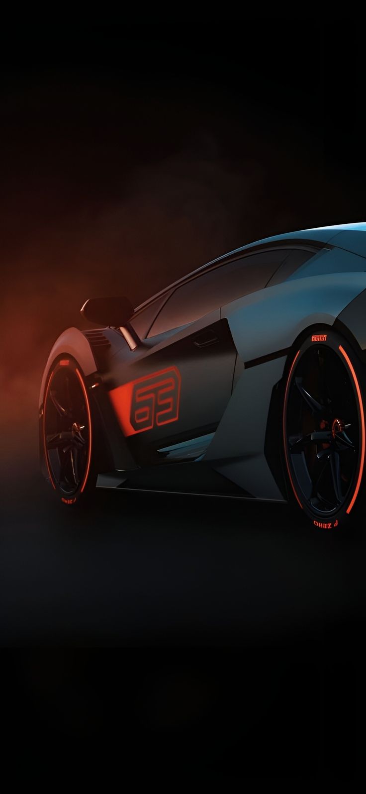 an image of a sports car in the dark