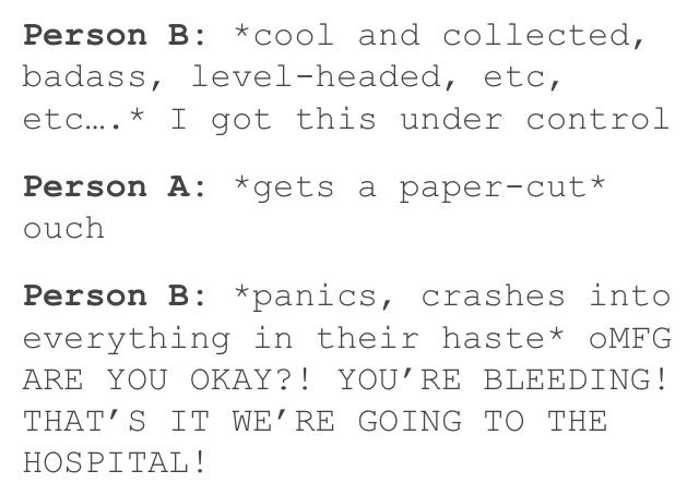 THIS COULD WORK BOTH WAYS FOR SQ BC PROTECT WIFEY AT ALL COSTS BUT OK PERSON A IS REGINA JUST COS Scenarios Crush, Otp Scenarios, Imagine Your Otp, Otp Prompts, Writing Dialogue Prompts, Dialogue Prompts, Writing Inspiration Prompts, Writing Dialogue, Story Prompts