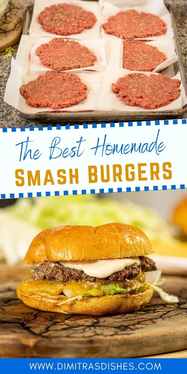 Try this this-pressed juicy SMASH Burgers. These burgers are better than restaurant burgers! Griddle Burgers, Homemade Burger Sauce, Homemade Burger Recipe, Smash Burger Recipe, Burger Recipes Beef, Homemade Burger, Smash Burgers, Best Burger Recipe, The Best Burger