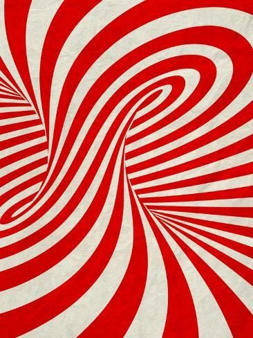 a red and white striped background with an abstract design in the center, as if it was made out of paper