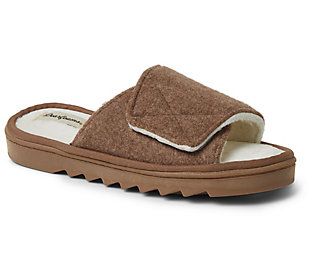 Cozy warmth and breathable comfort in one slipper? Absolutely. These Norma slides feature soft wool lining and an open-toe design for the best of both worlds. From Dearfoams. Comfortable Platform Slippers With Textured Footbed, Comfortable Platform Slide Slippers With Textured Footbed, Comfortable Open Toe Platform Slippers With Cushioned Footbed, Comfortable Beige Slides With Removable Insole, Comfortable Open Toe Slippers With Cushioned Footbed, Comfortable Textured Slip-on Slides, Casual Brown Platform Slippers With Textured Footbed, Comfortable Beige Slides With Textured Footbed, Comfy Winter Slippers With Textured Footbed