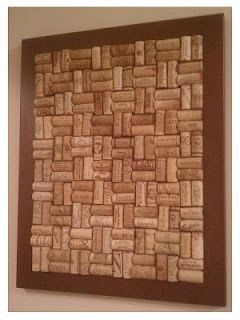 a cork art piece hanging on the wall