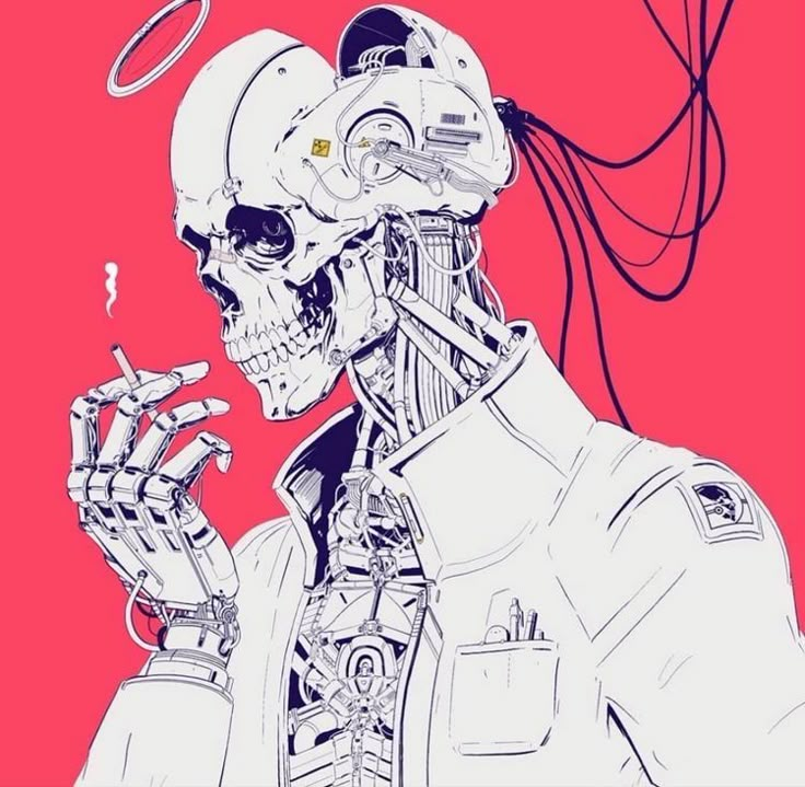 Electric Art, Cyberpunk Tech, Steampunk Character, Skeleton Drawings, Cyborgs Art, Skulls Drawing, Arte Van Gogh, Animatronic Fnaf, Arte Cyberpunk