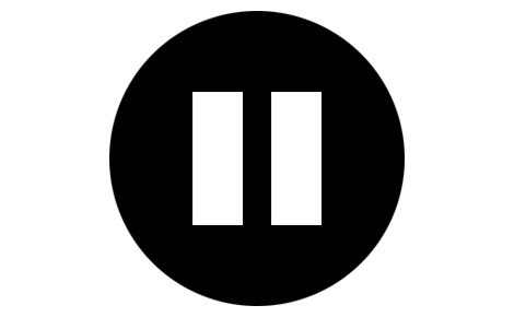 a black and white circle with the letter i in it