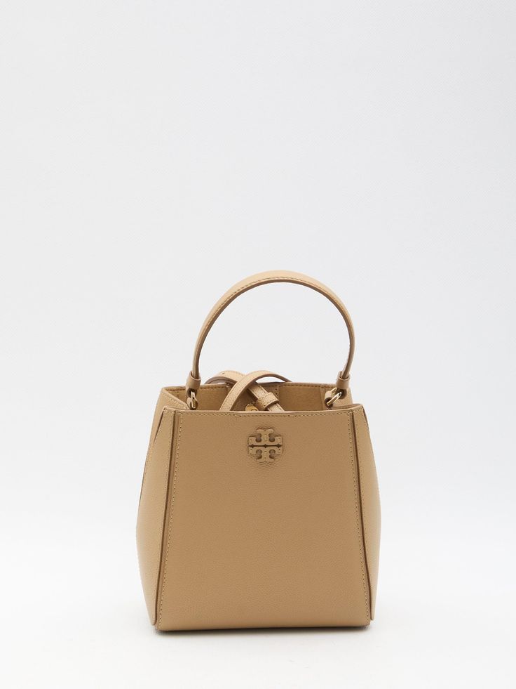 Tory Burch Mcgraw Small Bucket Bag Small Bucket Bag, Small Buckets, T Logo, Woman Bags Handbags, Leather Shops, Custom Bags, Snap Button, Top Handle, Bucket Bag