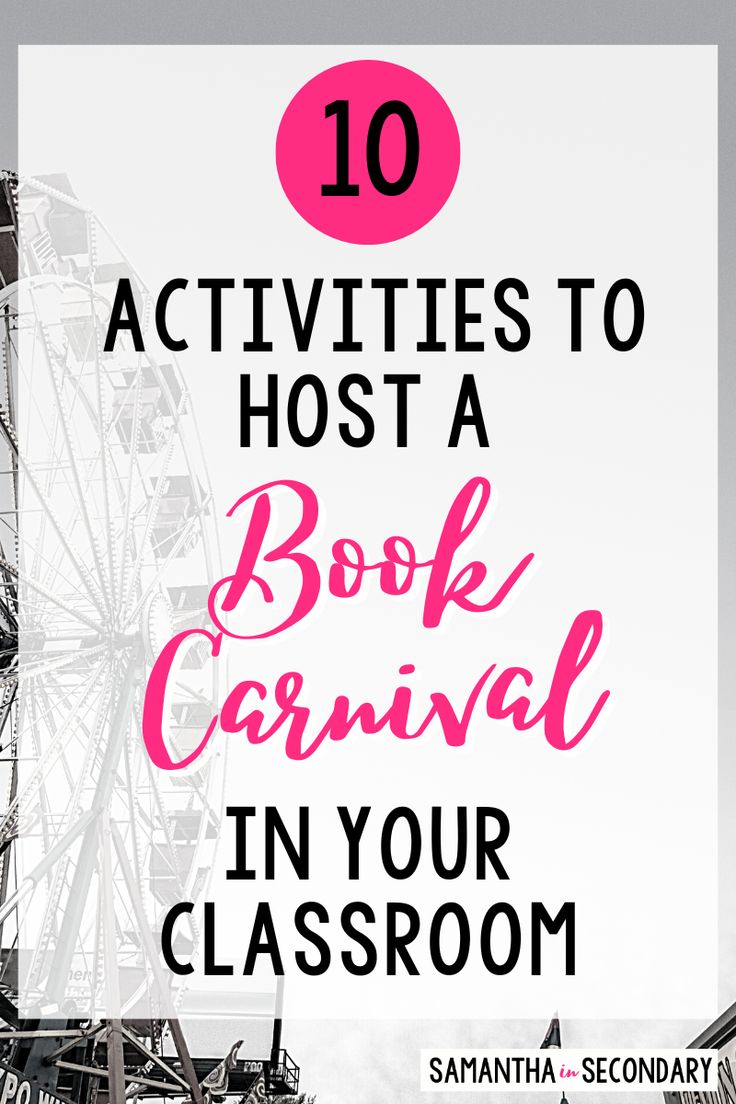 a ferris wheel with the words 10 activities to host a book carnival in your classroom