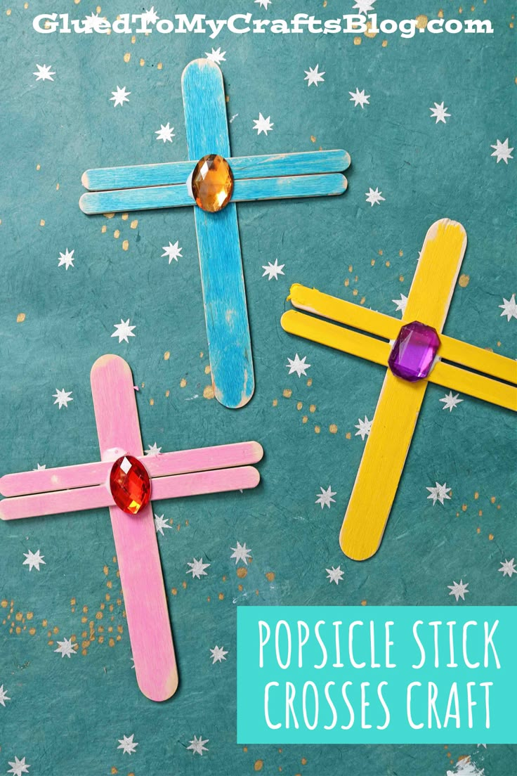 popsicle stick crosses craft for kids to make