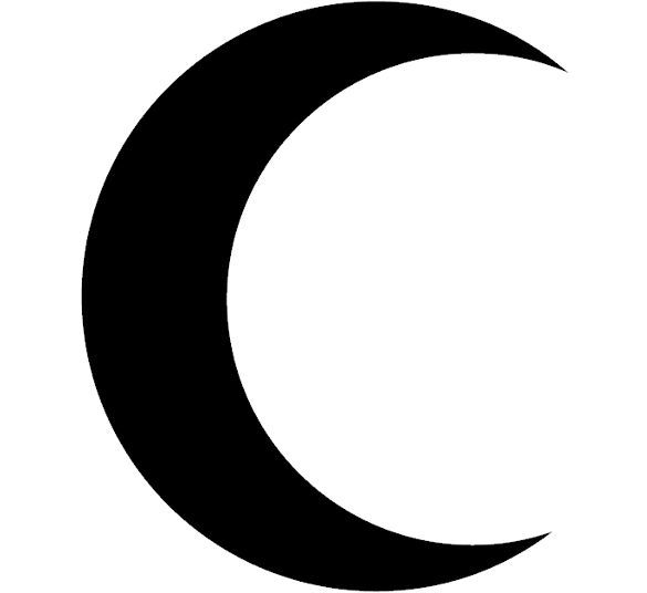 the letter c is shown in black and white with a crescent shaped design on it