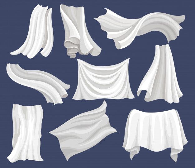 various white cloths on a blue background royalty