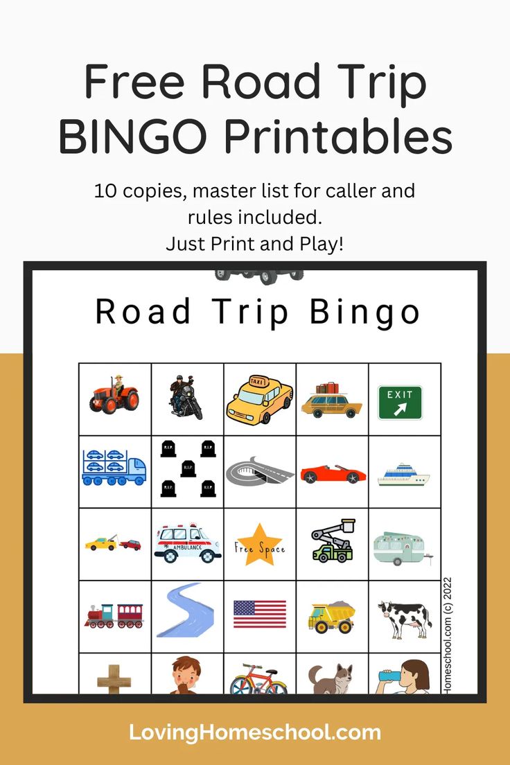 the road trip printables for kids to play with and learn how to use them