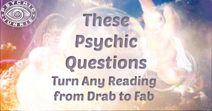 there are two women with their hands up in the air and text that reads these psychic questions turn any reading from drab to fab