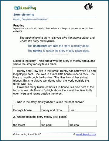 the story is shown in this worksheet