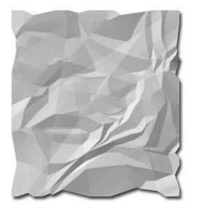 crumpled white paper on a white background