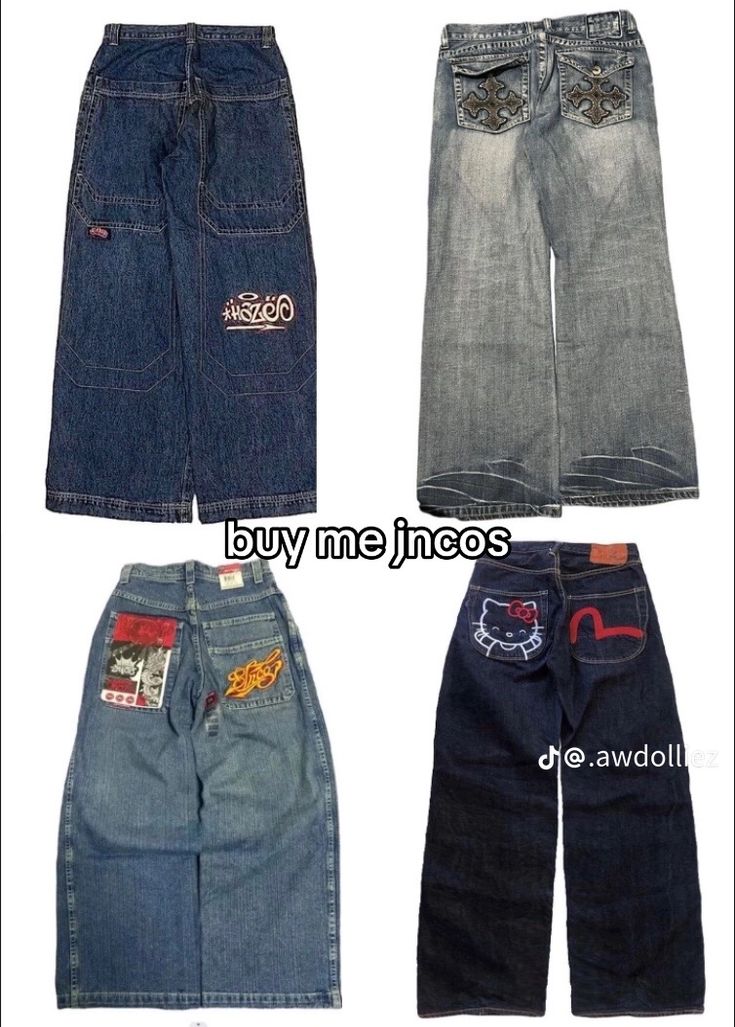 Vintage Jnco Jeans, 2000’s Jeans, Jnco Jeans Aesthetic, Dress And Jeans Outfit Together, Fit Inspo For School Outfits, Named Collective Pants, Jnco Women’s Jeans, Street Style Outfits Casual, Silly Clothes