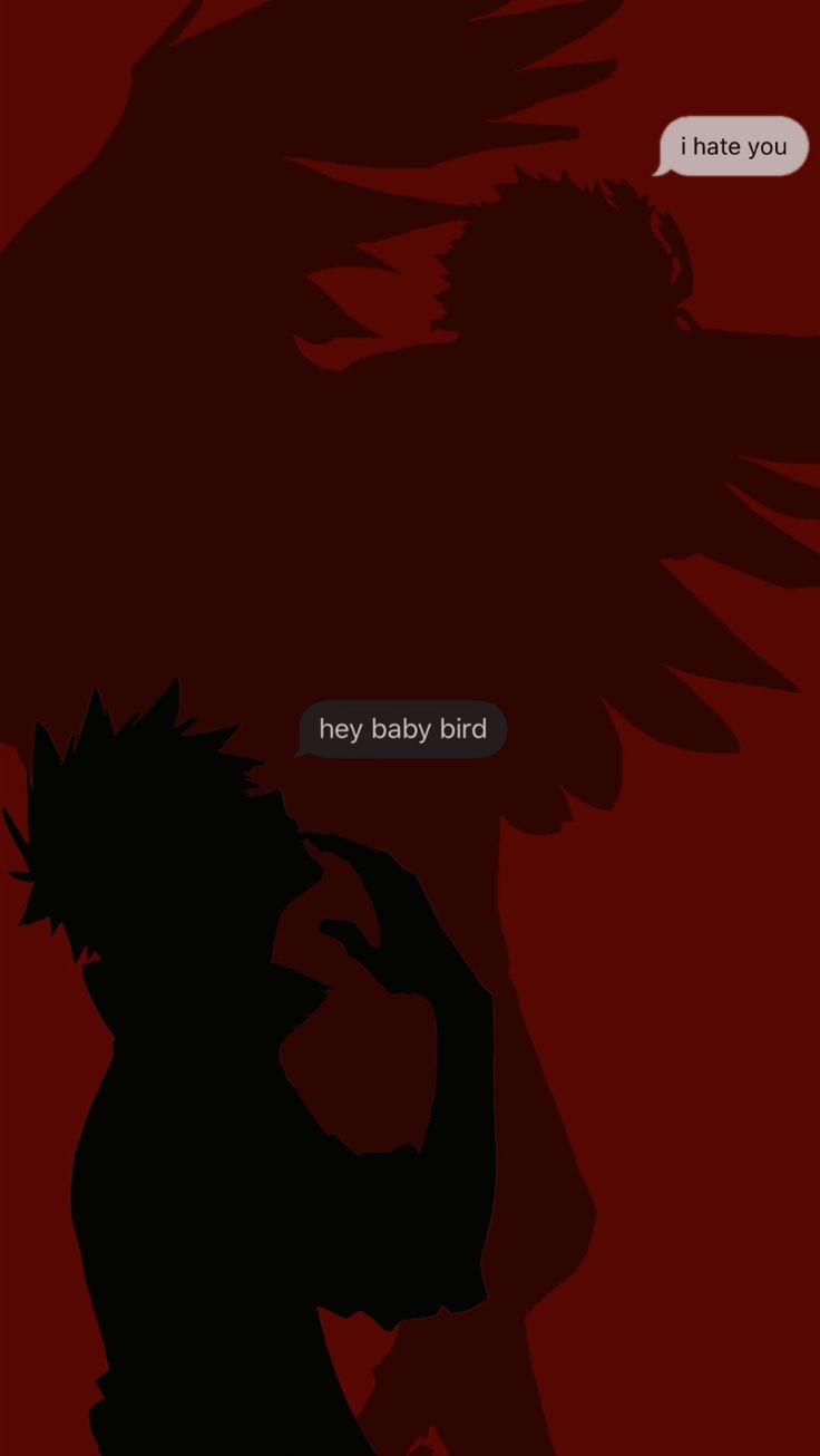 the silhouette of a man with his hair blowing in the wind and texting that says, hey baby bird