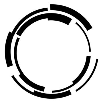 a black and white circle with arrows in it